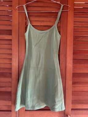 Los Angeles Apparel Sage Green Ribbed Slip Dress Size S | Good Condition